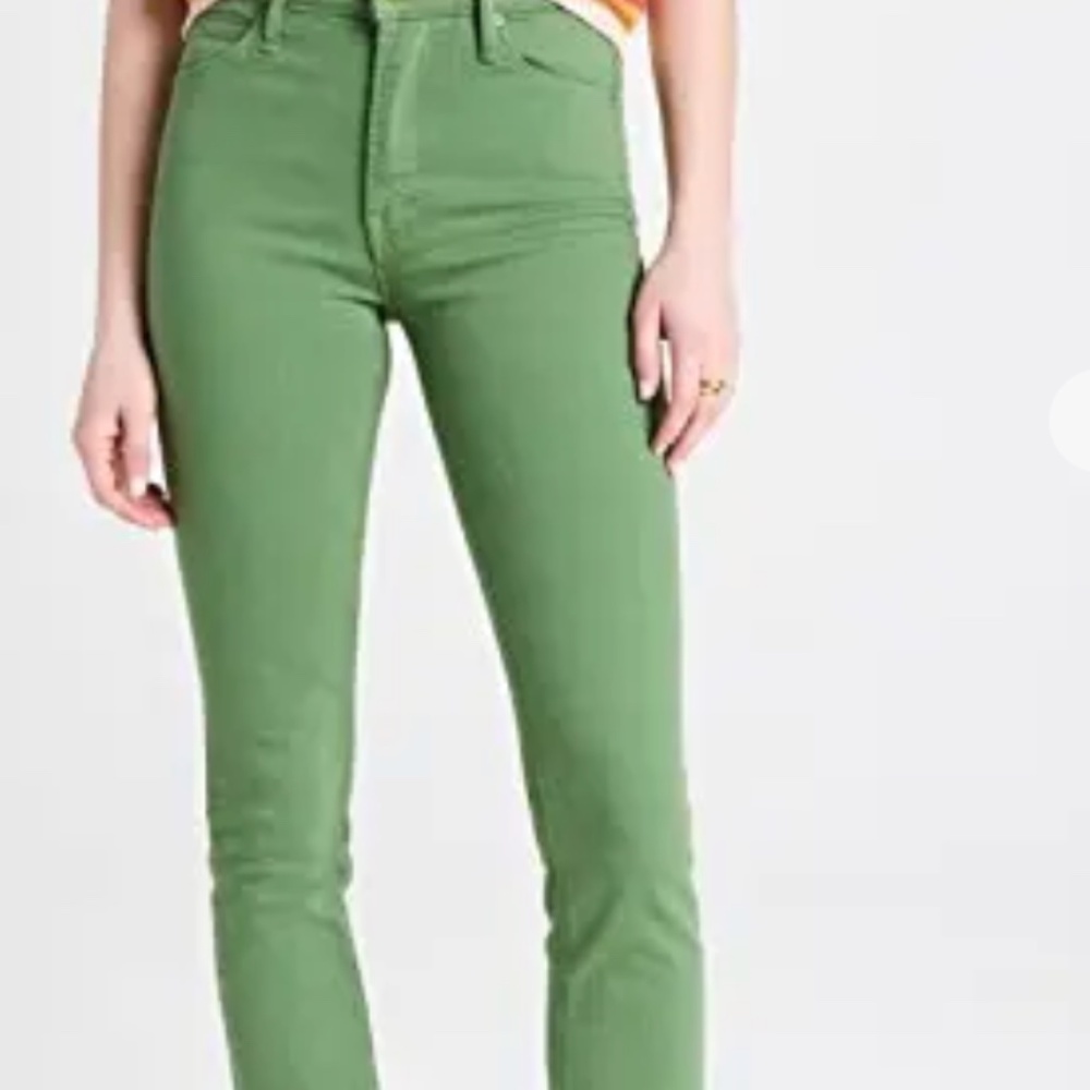 Mother Jeans - Mid Rise Dazzler Olive Green